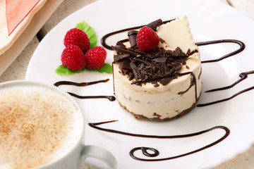 light breakfast in cafe