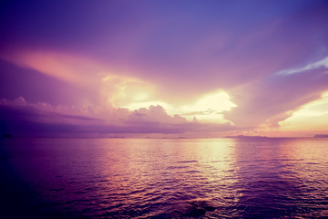 beautiful sunset on the ocean