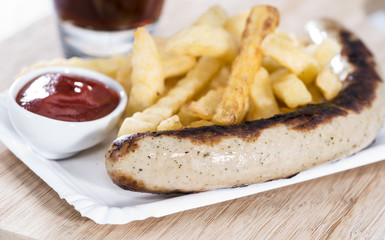 Portion of German Bratwurst