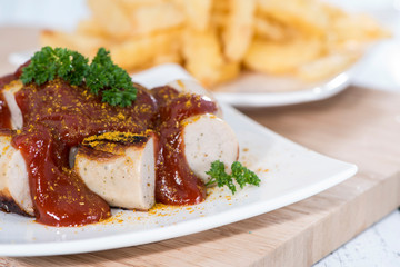 Fresh made Currywurst