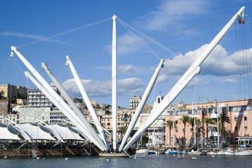 The panoramic elevator called Bigo, Genoa-Italy