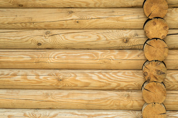 Texture, a wall made of wooden logs