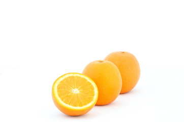 Orange fruit on white background