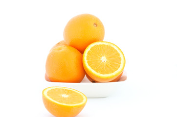 Orange fruit on white background