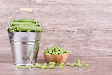 peas in a bucket