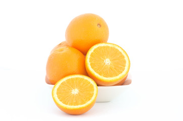 Orange fruit on white background