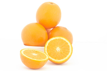 Orange fruit on white background