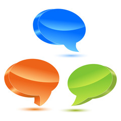 Colorful 3d bubble speech. balloons