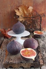 Figs on wooden background