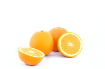 Orange fruit on white background