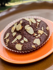 fresh almond tartlet outdoors