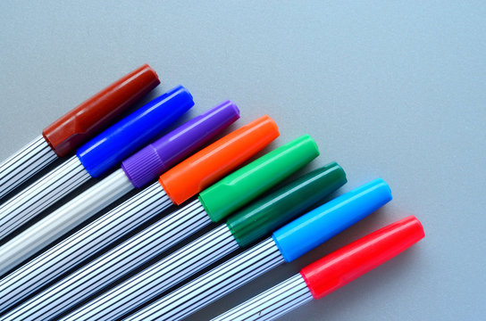 Variety of colored pens
