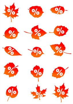 Herbst Laub mit Prozentzeichen