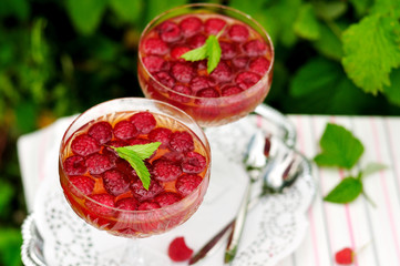 Raspberry dessert wine jelly