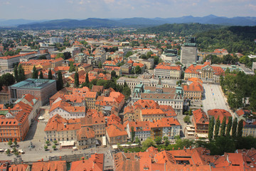 Fototapeta na wymiar Zobacz zabytkowego centrum Ljubljana, Słowenia