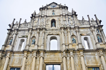 Fototapeta na wymiar ruiny z Świętego Pawła Kościół, Makau, Chiny