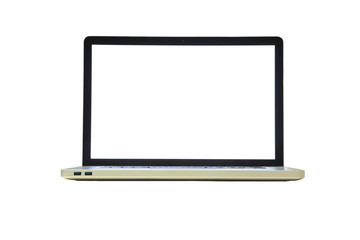 laptop with blank space in white background