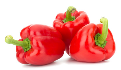 Red pepper isolated on white background closeup