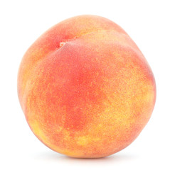 Ripe peach fruit isolated on white background