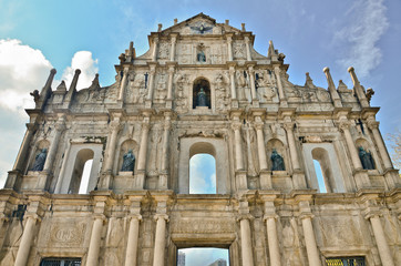 Fototapeta na wymiar ruiny z Świętego Pawła Kościół, Makau, Chiny