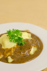  Mashed potato and  gravy