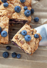 Piece of homemade blueberry cake