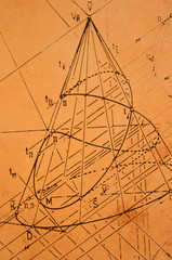 Old sketch from descriptive geometry © Budimir Jevtic