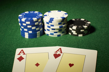 Black Jack, Tisch, Jeton, 2 Asse