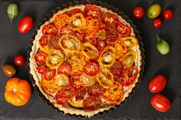 Quiche with tomato