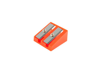 New red sharpener. Isolated on white background.