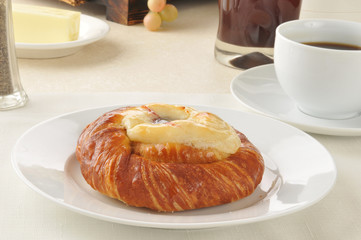 Cheese danish and coffee
