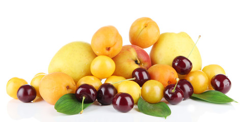 Bright summer fruits isolated on white