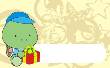 turtle baby cartoon gift box wallpaper