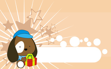 puppie baby cartoon gift box wallpaper