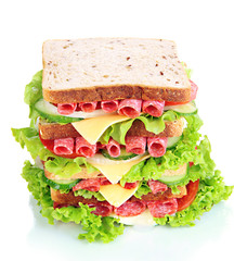 Huge sandwich, isolated on white