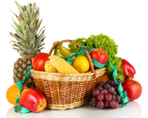 Fresh vegetables isolated on white