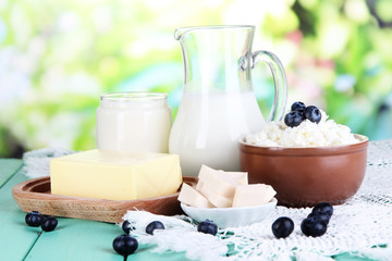 Fresh dairy products with blueberry