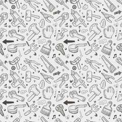 seamless doodle tools pattern