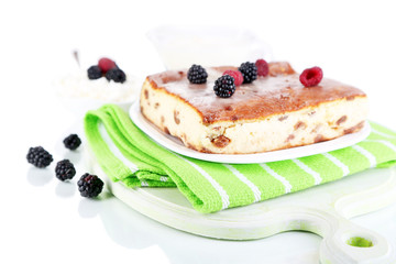 Cheese casserole with raisins