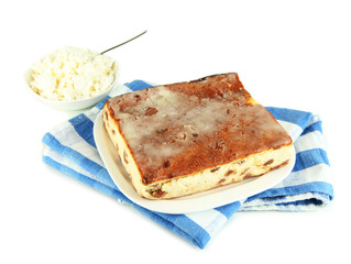 Cheese casserole with raisins