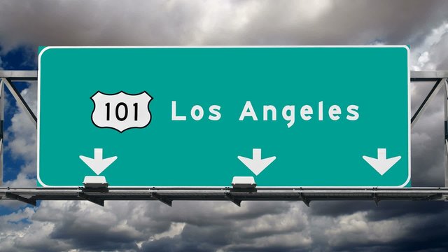 Los Angeles Hollywood 101 Fwy Sign Time Lapse