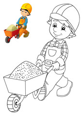 The coloring plate - construction worker