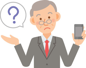 男性　シニア　タブレット