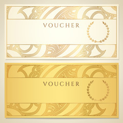 Gift certificate / Voucher / Coupon / Ticket. Floral pattern