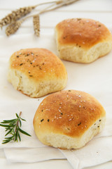 Scones with Parmesan and rosemary. Selective focus.