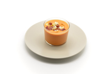 glass with gazpacho, Spanish traditional food