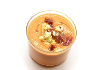 glass with gazpacho, Spanish traditional food