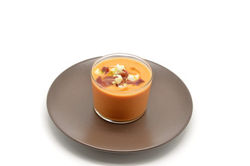 glass with gazpacho, Spanish traditional food