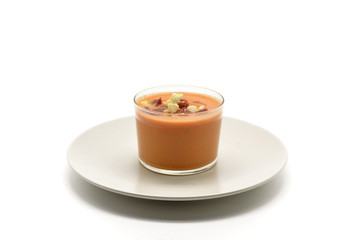 glass with gazpacho, Spanish traditional food