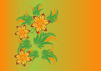 Illustration of abstract flowers with background